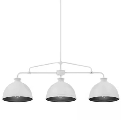 LAMPARA PENDANT 3 LUCES E27 METAL BLANCO-DORADO