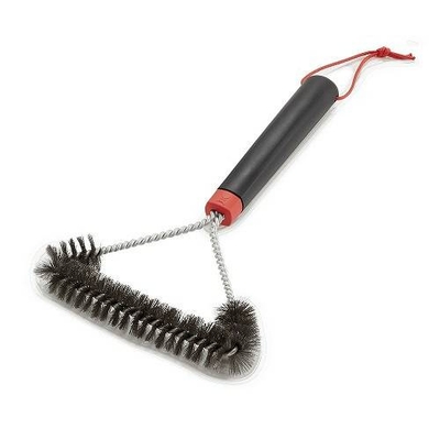 UTENSILIO CEPILLO PARA BARBACOA PLASTICO-METAL NEGRO-ROJO TRIANGULAR