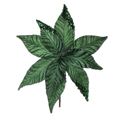 PASCUA NAVIDAD 28 cm VERDE CON LENTEJUELA