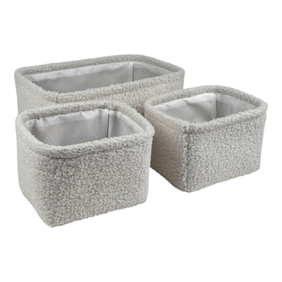 CESTA PARA LAVANDERIA 13 cm x 20 cm x 30 cm POLIESTER GRIS-BLANCO