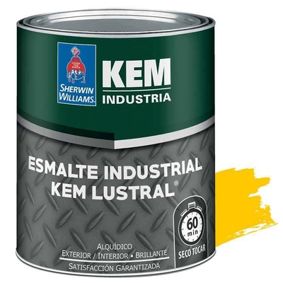 PINTURA ESMALTE ALQUIDICO INDUSTRIAL AMARILLO CLARO SEGURIDAD BRILLANTE KEM LUSTRAL