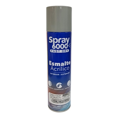 PINTURA SPRAY ESMALTE ACRILICO 6000 FAST DRY GRIS PERLA 425 mL