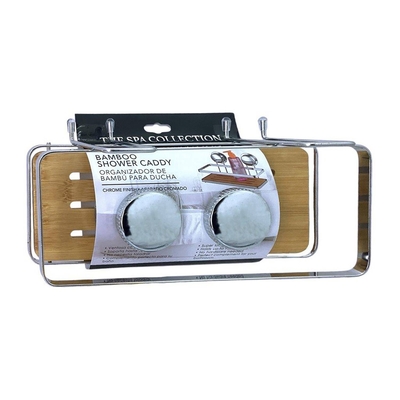 ORGANIZADOR PARA DUCHA METAL CROMADO DE SUCCION 25.5 cm x 12.5 cm x 13 cm