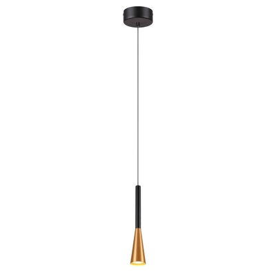 LAMPARA PENDANT 1 LUZ GU10 ALUMINIO CAMPANA NEGRO-DORADO