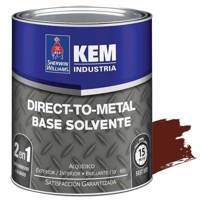 ANTICORROSIVO BASE SOLVENTE PARA METAL ROJO OXIDO BRILLANTE DIRECT TO METAL KEM DTM