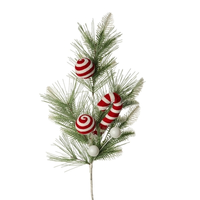 RAMA NAVIDAD BOLA-BASTON CARAMELO ROJO-VERDE-BLANCO 70 cm