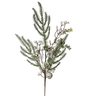 RAMA NAVIDAD VERDE-BLANCO CON BOLA 80 cm