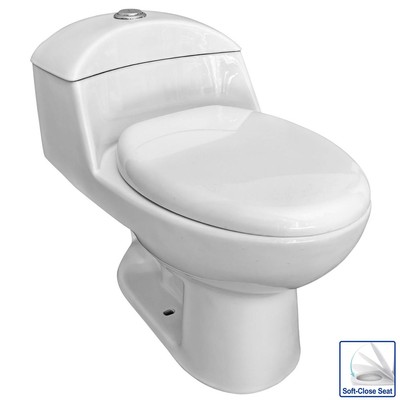 INODORO ELONGADO ONE PIECE 3.8 L - 5.5 L DUAL FLUSH BLANCO TANQUE BAJO