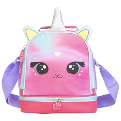 LONCHERA TERMICA INFANTIL ROSADO-CELESTE-AMARILLO DISEÑO UNICORNIO