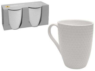TAZA 360 mL CERAMICA BLANCO CON TEXTURA
