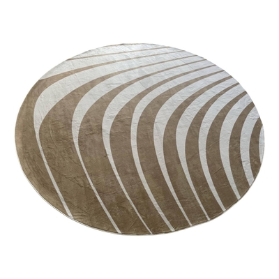 ALFOMBRA PARA SALA 240 cm x 240 cm REDONDO BLANCO-CAFE LINEAS