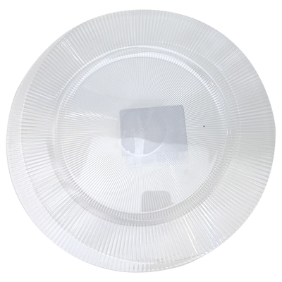 PLATO BASE 33 cm PLASTICO TRANSPARENTE BORDE CON LINEAS