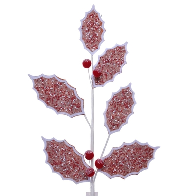RAMA NAVIDAD CON HOJAS CAFE-ROJO-BLANCO 65 cm x 20 cm