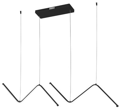 LAMPARA PENDANT LED 28 W LUZ CALIDA - NEUTRA - FRIA ZIG ZAG NEGRO