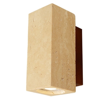 LAMPARA APLIQUE PARED 1 LUZ GU10 DISEÑO RECTANGULAR ACABADO MARMOL BEIG