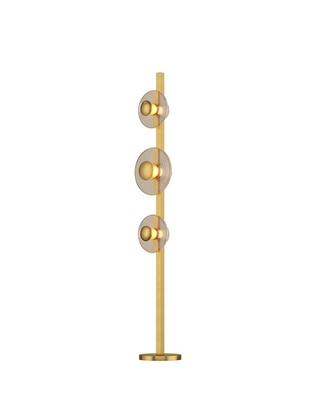 LAMPARA PEDESTAL LED 19.2 W LUZ CALIDA BRONCE-COÑAC