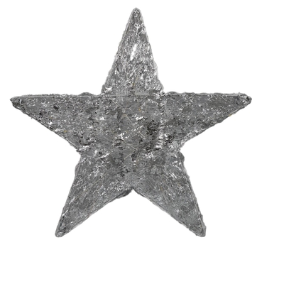 SILUETA ESTRELLA NAVIDAD 30 cm x 30 cm PLATA CON LUZ A BATERIA