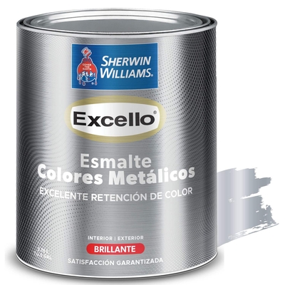 PINTURA ESMALTE PARA USO EXTERIOR / INTERIOR PLATA METALIZADO EXCELLO ESMALTE
