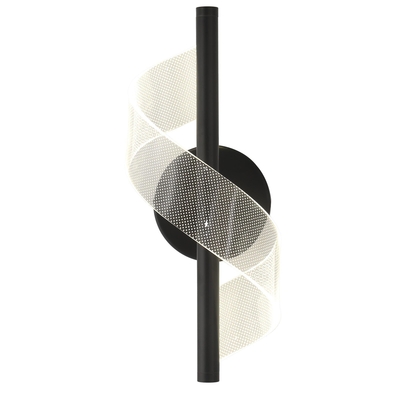 LAMPARA APLIQUE LED 6 W LUZ NEUTRA PANTALLA ACRILICO ESPIRAL NEGRO