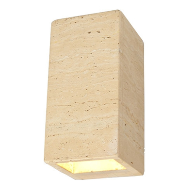 LAMPARA APLIQUE PARED LED 5 W LUZ CALIDA MARMOL RECTANGULAR BEIGE