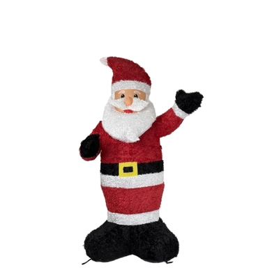 INFLABLE NAVIDAD SANTA CON TEXTURA ROJO-BLANCO-NEGRO CON LUZ A CONEXION 74 cm x 46 cm x 122 cm