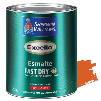 PINTURA ESMALTE PARA USO EXTERIOR / INTERIOR ANARANJADO BRILLANTE EXCELLO ESMALTE
