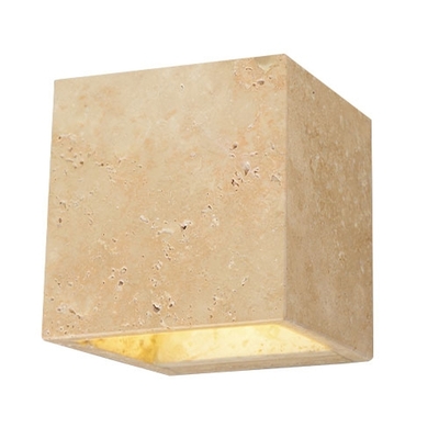 LAMPARA APLIQUE PARED LED 5 W LUZ CALIDA MARMOL CUADRADA BEIGE