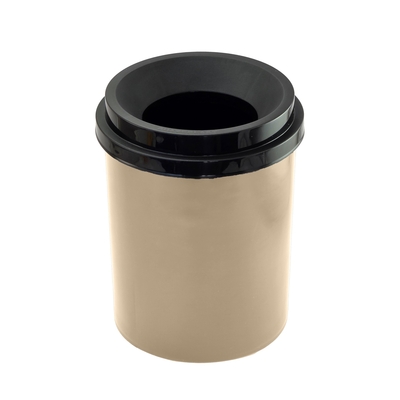 BASURERO CON TAPA ABIERTA 20 L PLASTICO CAFE CLARO