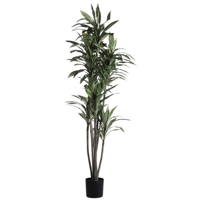 PLANTA ARTIFICIAL 180 cm x 40 cm FOLLAJE VERDE CON MACETA NEGRO