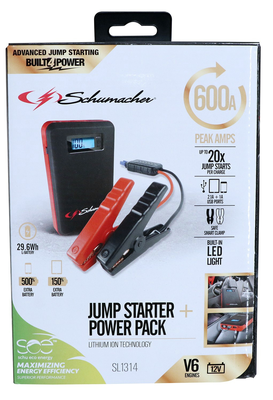 ARRANCADOR DE AUTO PORTATIL 600 A CON PUERTO USB PARA CARGA DE DISPOSITIVOS 2.1 A + 1 A
