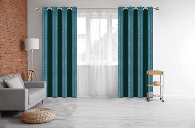 CORTINA PARA SALA 140 cm x 229 cm TURQUESA ESSENCE VINE BLACKOUT