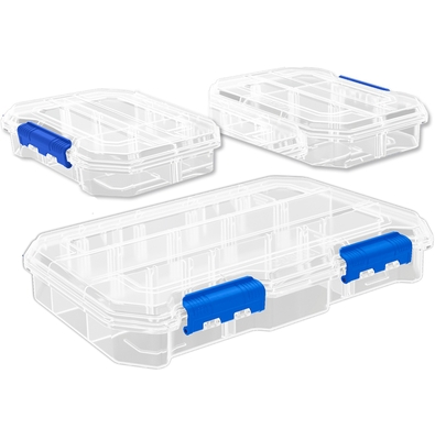 CAJA ORGANIZADORA PLASTICO TRANSPARENTE CON TAPA CLICK