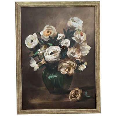 CUADRO DECORATIVO 60 cm x 60 cm FLORERO ROSADO-GRIS-VERDE