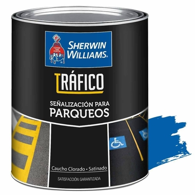 PINTURA CAUCHO CLORADO PARA SEÑALIZACION PARA PARQUEOS AZUL SATINADO