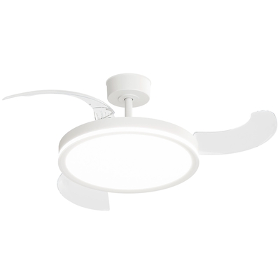 VENTILADOR TECHO LED 3 ASPAS 107 cm 30 W MOTOR DC BOSA BLANCO