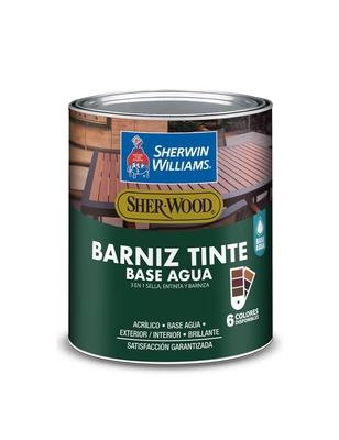BARNIZ TINTE BASE AGUA PARA MADERA PARA USO EXTERIOR / INTERIOR ROBLE CLARO BRILLANTE 3 EN 1