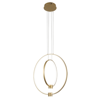LAMPARA PENDANT LED 68 W LUZ CALIDA - NEUTRA - FRIA DISEÑO AROS DORADO