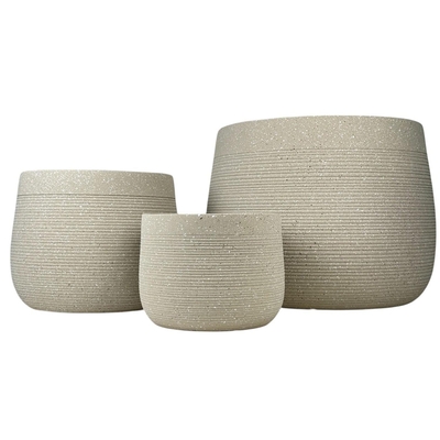 MACETA 24 cm x 32.5 cm CERAMICA BEIGE LISO
