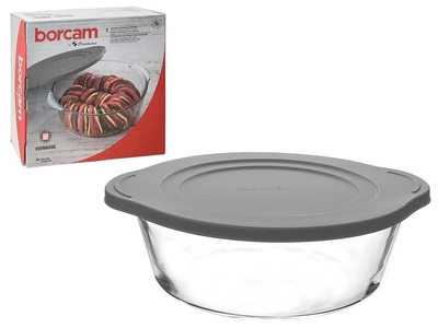 REFRACTARIO PARA HORNEAR 2.10 L VIDRIO REDONDO CON TAPA