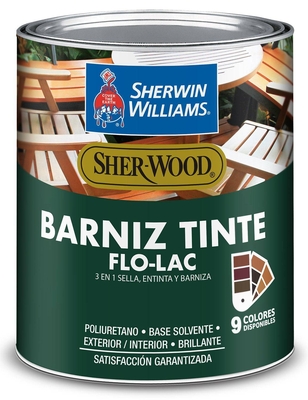 BARNIZ TINTE BASE SOLVENTE PARA MADERA PARA USO EXTERIOR / INTERIOR VINO PALO DE ROSA FLO LAC