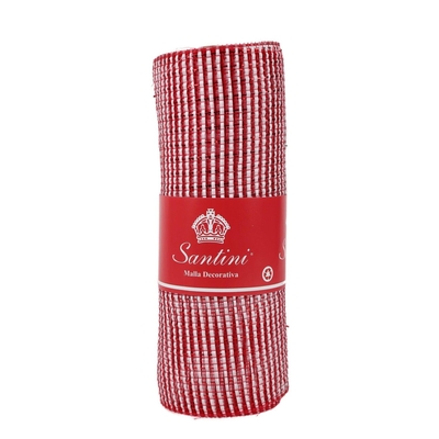 MALLA NAVIDAD 25 cm x 8.2 m (9 yd) ROJO-BLANCO