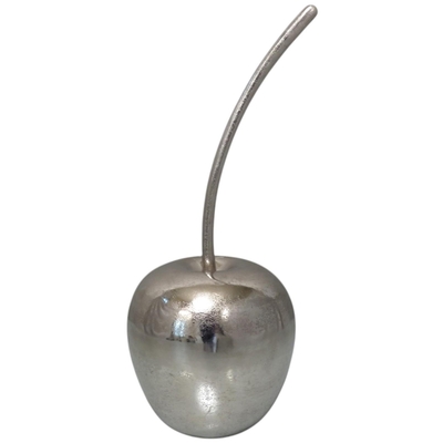 FIGURA MANZANA DECORATIVA 37 cm x 16 cm x 16 cm ALUMINIO PLATA