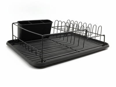 ESCURRIDOR PARA PLATOS METAL-PLASTICO NEGRO 11 cm x 43 cm x 32 cm RECTANGULAR