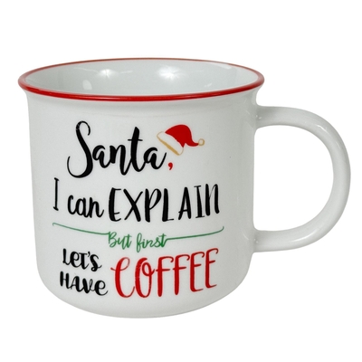 TAZA NAVIDAD 12 mL CERAMICA BLANCO SANTA I CAN EXPLAIN