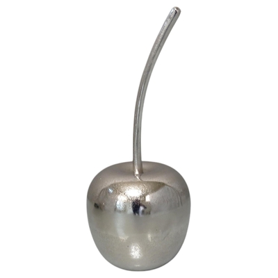 FIGURA MANZANA DECORATIVA 29 cm x 14 cm x 14 cm ALUMINIO PLATA