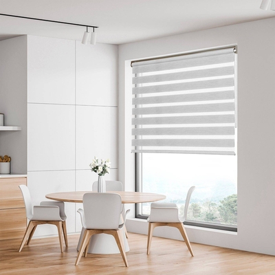 CORTINA ROLLER ZEBRA 180 cm/176 cm x 220 cm POLIESTER GRIS NIGHT&DAY