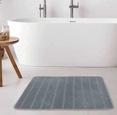 ALFOMBRAS PARA BAÑO 45.72 cm x 45.72 cm + 45.72 cm x 76.20 cm MICROFIBRA GRIS CLARO