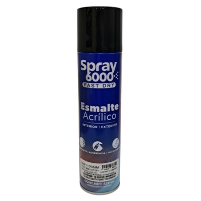 PINTURA SPRAY ESMALTE ACRILICO 6000 FAST DRY NEGRO MATE 425 mL