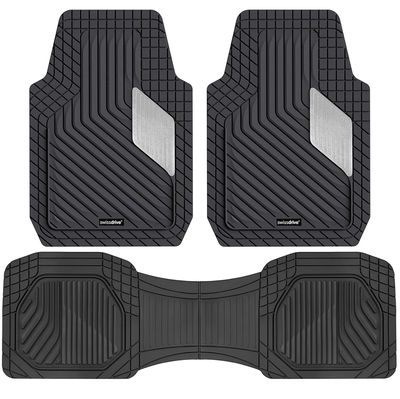 ALFOMBRA DELANTERA/TRASERA AUTO PVC NEGRO/PLATA SWISS DRIVE