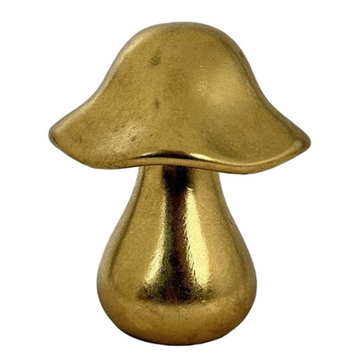 FIGURA HONGO DECORATIVO 29.5 cm x 25 cm VIDRIO DORADO